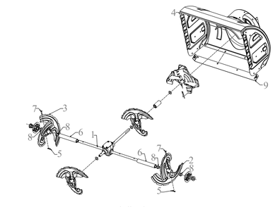 Auger Housing Diagram and Parts List for 3X28-INCH (31AH5JVBB09)(2023) Cub Cadet Snow Blower
